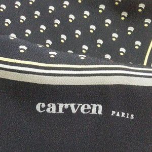 CARVEN SILK SCARF FROM PARIS RECTANGULAR UNISEX
